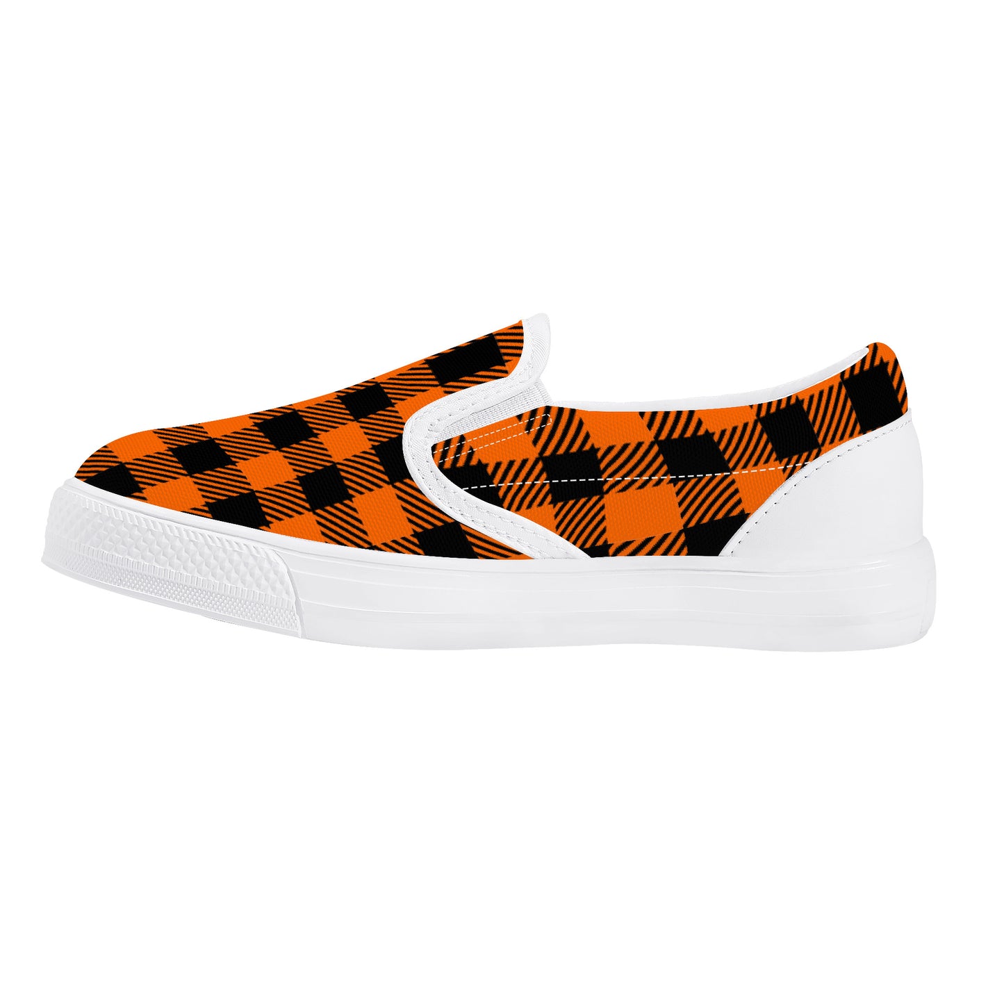 Orange and Black Gingham SlipOn Shoes Youth