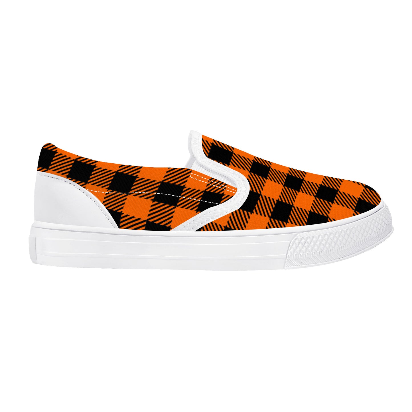 Orange and Black Gingham SlipOn Shoes Youth