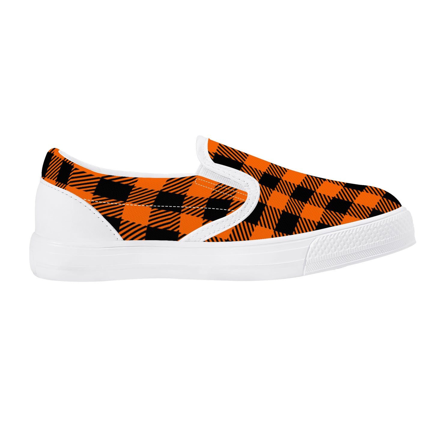 Orange and Black Gingham SlipOn Shoes Youth