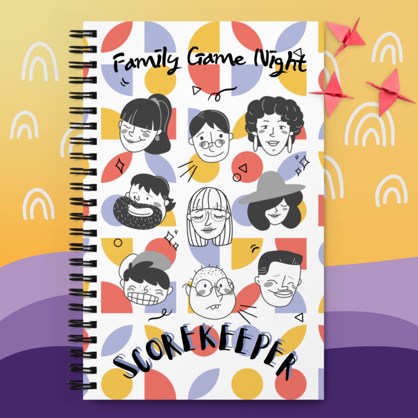 Family Game Night Spiral notebook